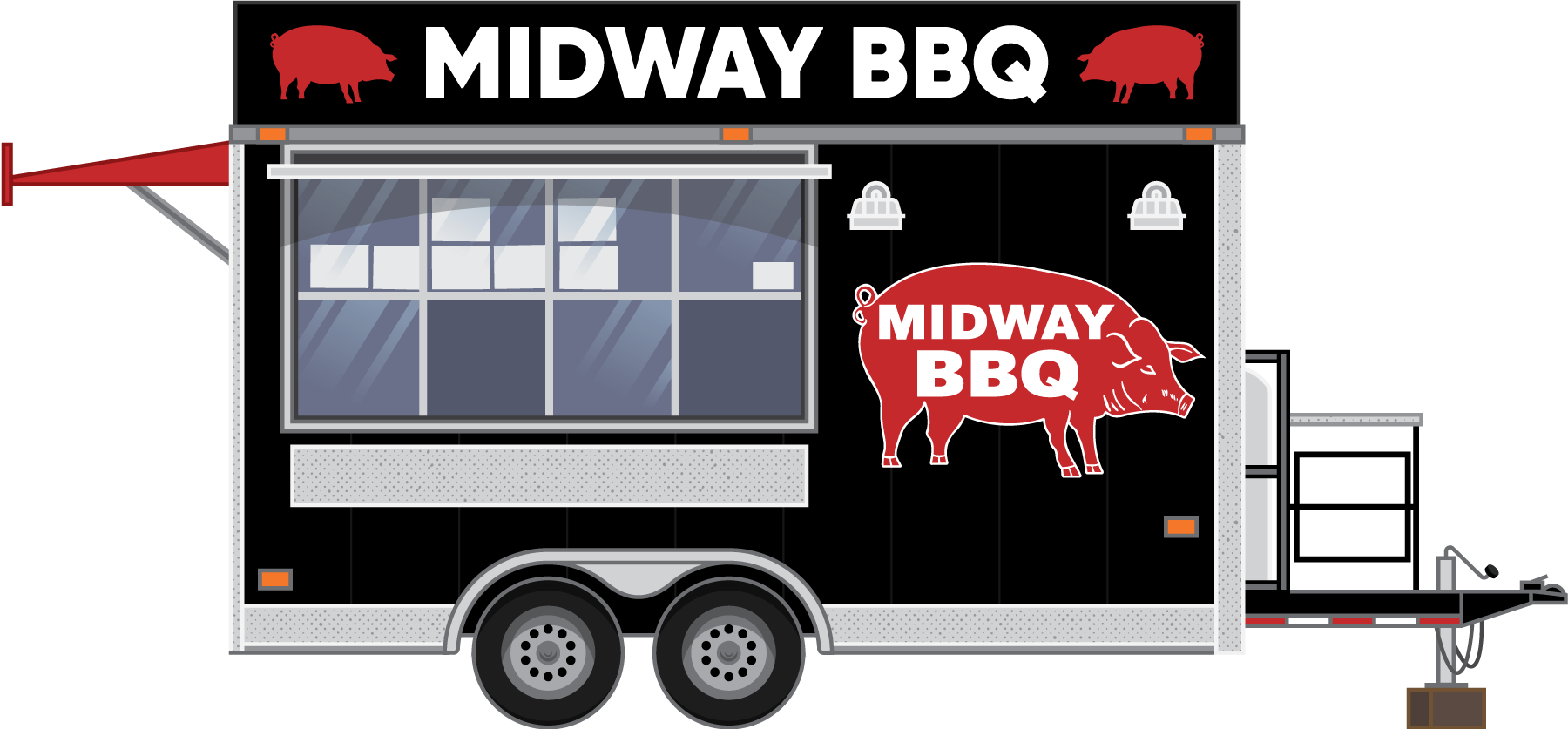 midway bbq foodtruck illustration